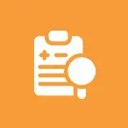 Clipboard and magnifying glass icon