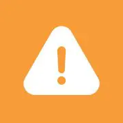 Warning triangle icon on orange background